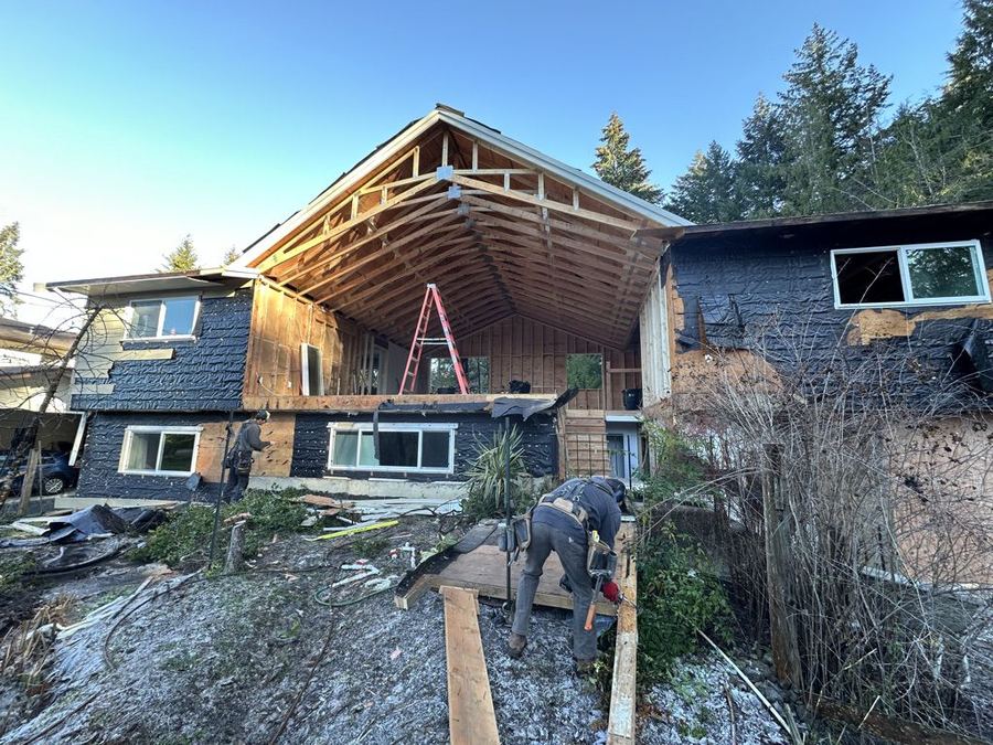 Home extension mid-construction on a VIP Homes project